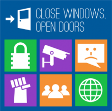 close windows, open doors